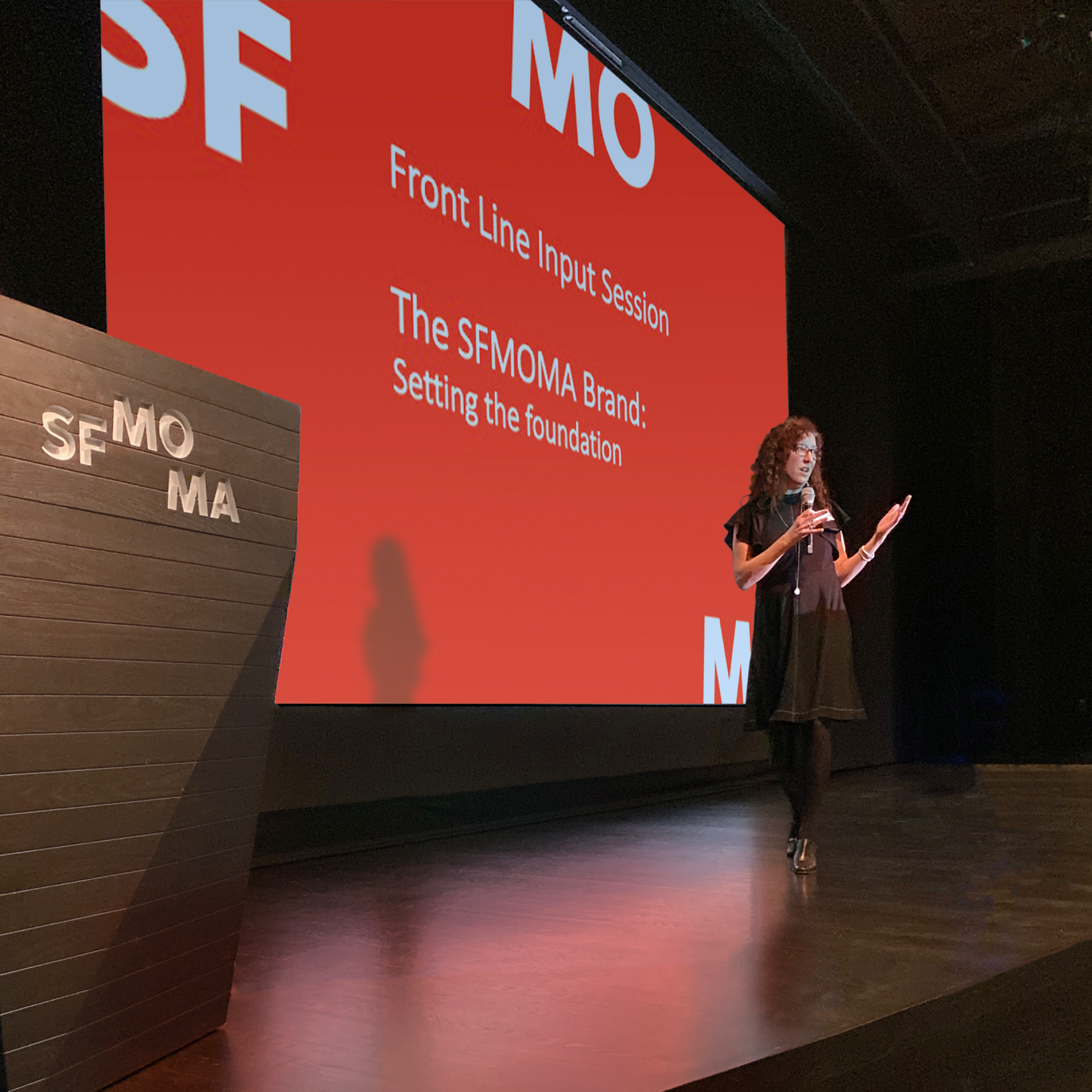 Shannon leading a brand workshop at SFMOMA